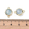 Brass Natural Natural White Jade Imitation Aquamarine Connector Charms KK-Z096-01G-05-3