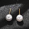 Brass ABS Imitation Pearl Stud Earrings EJEW-B132-01A-G-2