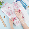 Butterfly Pattern Polyester with PET Embroidery Lace Fabric DIY-WH0419-45-3
