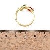 Flower Brass Glass Adjustable Finger Rings GL-CBA18A7-01G-03-5