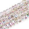 Electroplate Transparent Glass Beads Strands EGLA-N022-04A-D18-1