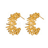Wire Wrapped Hollow C-Shaped 304 Stainless Steel Stud Earrings LS-VV9259-5