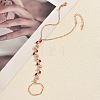 Elegant Brass Pave Clear and Red Cubic Zirconia Leaf Slave Bracelets YE0972-2