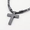 Fashionable Magnetic Synthetic Hematite Necklaces NJEW-K006-21-2