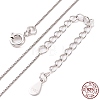 Platinum Rhodium Plated 925 Sterling Silver Chain Necklace NJEW-A011-03A-P-1