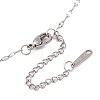 Woven Net/Web with Feather 304 Stainless Steel Pendant Necklaces for Women NJEW-G087-02P-4