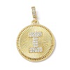 Brass Micro Pave Clear Cubic Zirconia Pendants KK-L253-17G-I-1