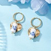Column with Heart 316 & 202 Stainless Steel Hoop Earrings EJEW-JE06736-01-1