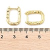 Textured Rectangle Brass Hoop Earrings EJEW-B007-02G-4