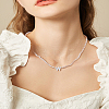 1Pc Glass Rondelle Beaded Necklaces NJEW-LP0007-23W-1