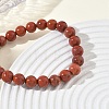 Natural Red Jasper Round Beaded Stretch Bracelets GG-CBA12F1-02A-02-3