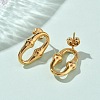 6 Pairs 304 Stainless Steel Stud Earrings EJEW-C180-01G-2