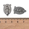 Holy Oval Carved Virgin Mary Tibetan Style Alloy Chandelier Component Links TIBEP-LF0961YKG-B-FF-4