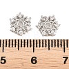 Christmas Brass Clear Cubic Zirconia Beads KK-B186-12P-3