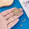 6Pcs 925 Sterling Silver Pave Clear Cubic Zirconia Flat Round Charms STER-PH0004-46G-2