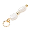 Natural Baroque Keshi Pearl & Electroplate Synthetic Non-magnetic Hematite Beaded Pendants PALLOY-JF04993-01-5