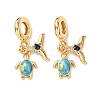 Ocean Brass Pave Cubic Zirconia European Dangle Charms KK-H278-04G-02-1