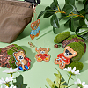 DIY 4Pcs Bear Diamond Painting Keychain Kits DIY-SC0016-89-4