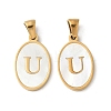 Natural Shell Oval with Initial Pendants STAS-I351-23G-U-1