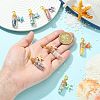 7Pcs 7 Colors Glass Wishing Bottle & Gemstone Chip & Synthetic Turquoise Starfish Pendant Decorations HJEW-FS00112-4