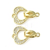 Rack Plating Eco-Friendly Brass Micro Pave Clear Cubic Zirconia Fold Over Clasps KK-K330-1