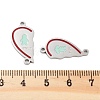 Valentine's Day 304 Stainless Steel FireBrick Enamel Only You Love Heart Connector Charms STAS-Z078-13P-3