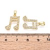 Brass Micro Pave Clear Cubic Zirconia Pendants KK-T075-84G-3