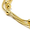304 Stainless Steel Satellite Chains Triple Layer Multi-strand Bracelet for Women LS-BJEW-M040-01G-2