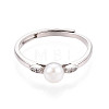 Adjustable 925 Sterling Silver with Cubic Zirconia Finger Ring STER-T008-91P-2