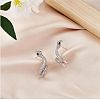 Clear Cubic Zirconia Snake Stud Earrings JE1077A-5