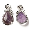 Natural Amethyst Pendants G-A031-02P-01-2