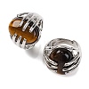 Oval Natural Tiger Eye Finger Ring G-Q184-06F-P-1