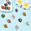 18Pcs 9 Styles Handmade Lampwork Pendants PALLOY-YW00179-2