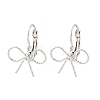 Bowknot Brass Leverback Earrings EJEW-A150-04A-P-4