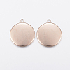 Ion Plating(IP) 304 Stainless Steel Pendant Cabochon Settings STAS-F135-02RG-2