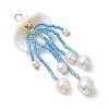 Glass Seed Beaded Jellyfish Pendants PALLOY-MZ00571-4