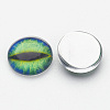 Half Round/Dome Dragon Eye Printed Glass Cabochons LS-GGLA-A002-12mm-AB09-2