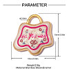 304 Stainless Steel Enamel Pendants STAS-OY014-30G-2