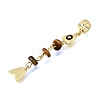 Brass Pave Cubic Zirconia Clear Cubic Zirconia & Natural Tiger Eye & Enamel European Dangle Charms GG-CBA3401-01G-A01-2