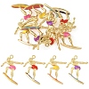 8Pcs 4 Colors Alloy Enamel Pendants FIND-YW0013-04-1