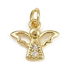 Brass Micro Pave Cubic Zirconia Pendants KK-Z123-24G-03-1
