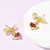 Brass Micro Pave Cubic Zirconia Stud Dangle Earring EJEW-H108-20A-G-2