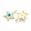 Brass Enamel Pendants KK-T070-75A-2