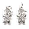 Brass Micro Pave Clear Cubic Zirconia Pendants LS-ZIRC-C020-36P-1