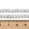 AB Color Plated Opaque Glass Rondelle Beads Strands EGLA-T029-4mm-09M-4
