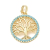 Brass Rhinestone Pendants RB-CBACCCF-04G-1