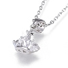 Brass Micro Pave Clear Cubic Zirconia Pendant Necklaces NJEW-R256-05-3