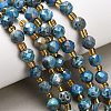 Electroplated Natural Druzy Geode Crystal Beads Strands G-F833-P01-8mm-05-1