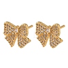 Brass Micro Pave Cubic Zirconia Stud Earrings EJEW-F418-07G-2