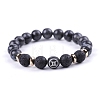 Natural Lava Rock Stretch Bracelets PW-WG48909-03-1